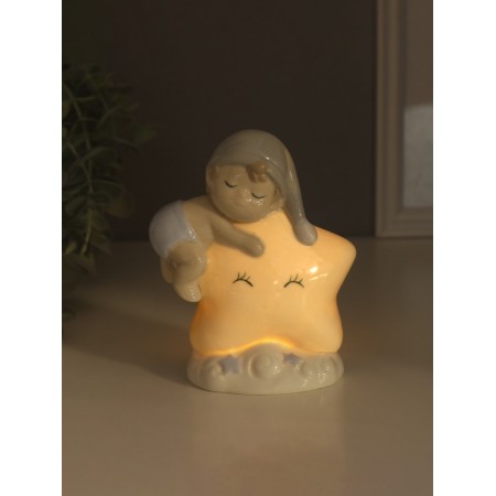 Souvenir Ceramics Light "Baby in a blue cap on the asterisk" 6x10.5x12.5 cm-1