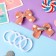 Hair set "Adelin" (4 elastic bands, 2 clamps) white peas, 6.5x4.5 cm, brown