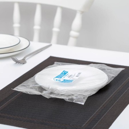 Set of plastic disposable plates, d = 17 cm, 10 pcs, white color-4