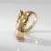 Ring metal "shell" shell, color gold, size 17