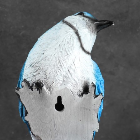 Suspended decor - Blue jay feeder 12x13x24cm-2