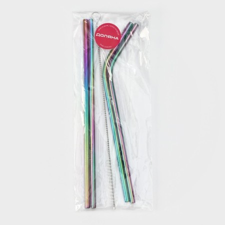 Set of metal tubes with brush Color, 21 cm, 4 pcs-4