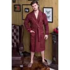 Male dressing gown, shal, size 68, burgundy color, Makra
