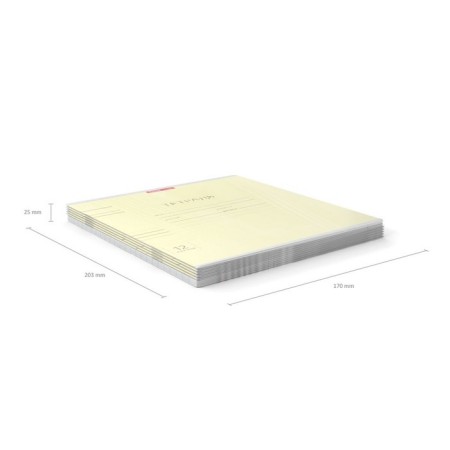 Notebook 12 sheets in the ruler, Erichkrause "Classic", cover coated cardboard, block offset, whiteness 100%, yellow-4