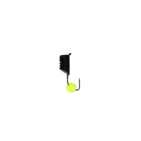 Mormyshka column black, white stripes + ball lime, weight 1.8 g-1