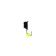 Mormyshka column black, white stripes + ball lime, weight 1.8 g