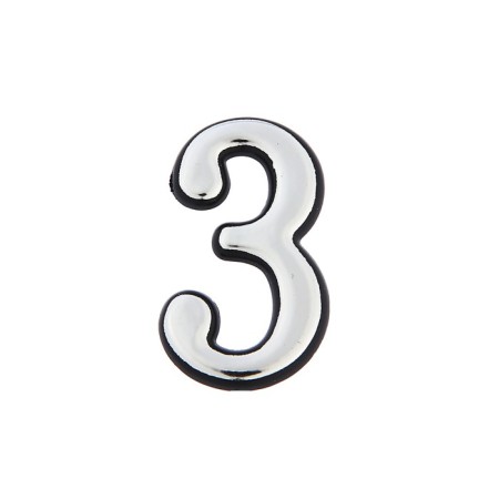 Door number "3", plastic, chromium color