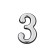 Door number "3", plastic, chromium color