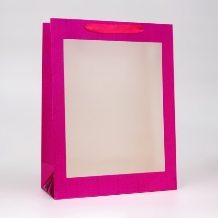 Package Hologography with a window, "Pink", l 40 × 30 × 13 cm set 1 pc.