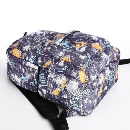 School backpack from textiles on lightning, 3 pockets, color gray color-4