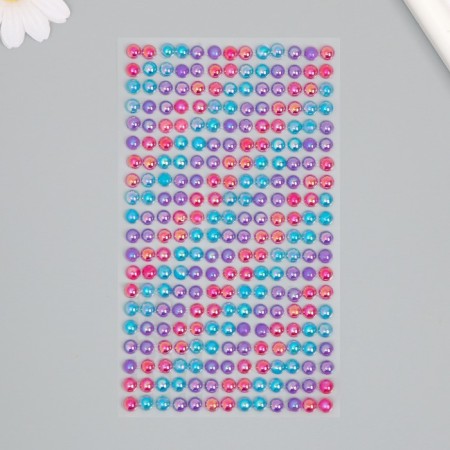 Sticker of rhinestone plastic "Pink-blue gradient" 24.6x10 cm-1
