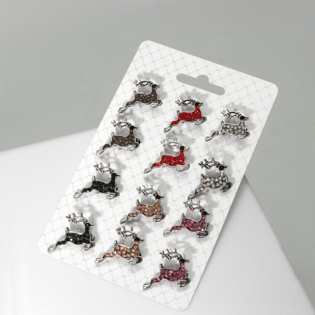 Brooch "Deer" in the rack, color mix-3