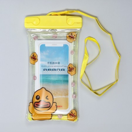 Waterproof cover for phones, size 22*11 cm, "ducks", yellow-2