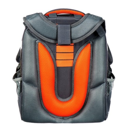 School backpack 38 x 30 x 16 cm, ergonomic back, Stavia "Football", gray-5