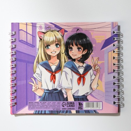 Double notebook on the crest, soft cover, size 15x12cm, 48 liters of “anime”-5