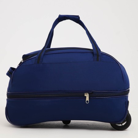 Road bag on wheels, lightning department, outer pocket, blue color-1