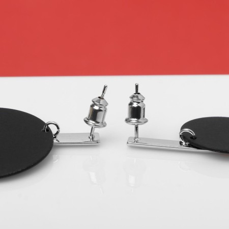 Earrings Assorted "Art" line, black color in silver-4