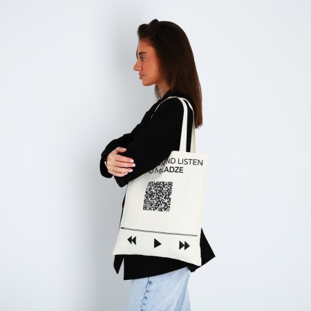 Bag-shop "Playlist", without lightning, without lining, beige color-6