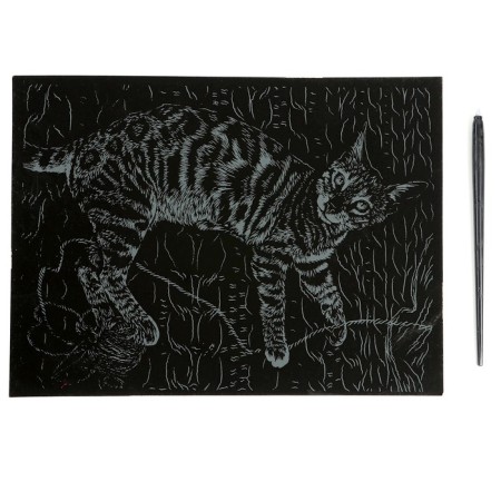 Big engraving with the effect of gold "Bengal cat"-2