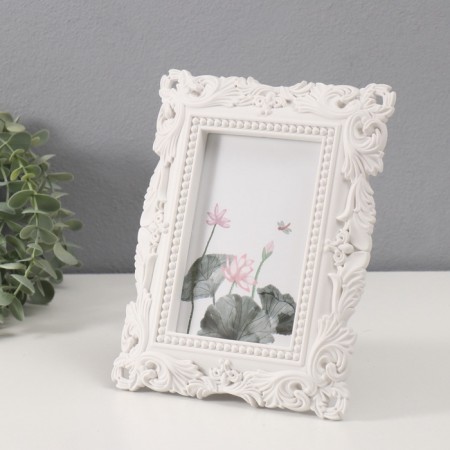 Photo frame plastic 10x15 cm "Leaves, patterns" white 22.7x17.5 cm-1