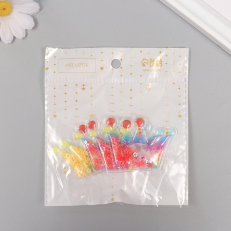 Shaker for the creativity of the PVC "Crown Princess" with a glitter mix 4.4x6.5 cm-3