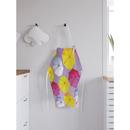 Apron kitchen with a photo print "Rainbow from umbrellas", adjustable, size OS-1