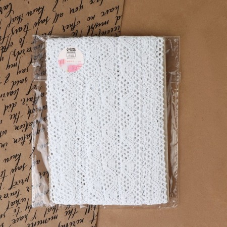 Knitted lace, 26 mm × 10 ± 1 m, white color-3