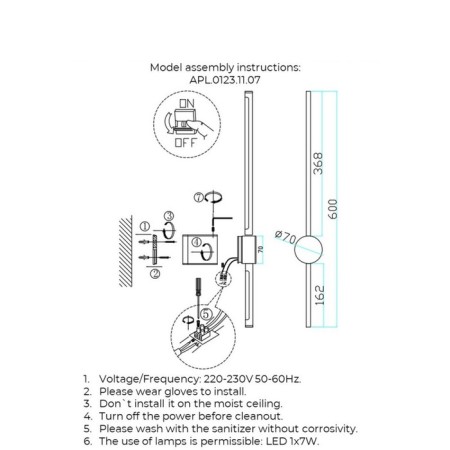 Wall lamp (sconces) Gabi Led 3000k 7W-5
