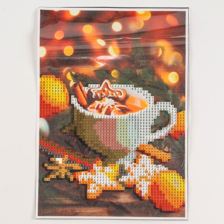Diamond embroidery with partial filling "Cup of Coffee" 15*21, canvas-3