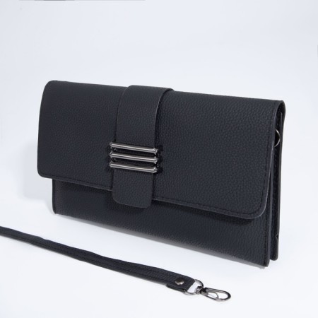 Bag-clate on magnet, long belt, black color-4