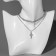 Piece "chain" Cross is flat, white color in silver, 40 cm