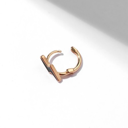 Piercing in the ear (Helix) "Lightning", D = 10 mm, black color in gold-1