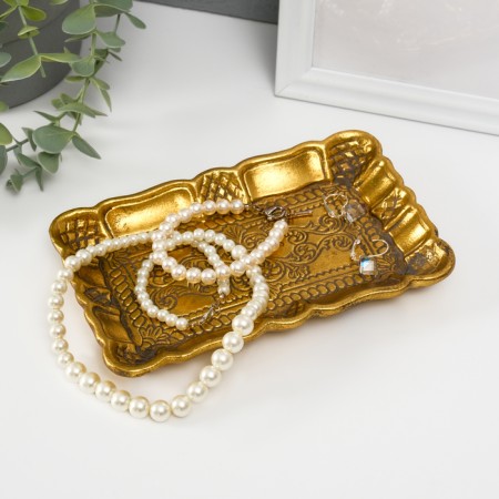 Standing interior polystone "Baroque" gold 18x11x2 cm-1