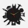 Wall clock, series: interior, "Wonders of the World", smooth move, D-40 cm, mod. 8840