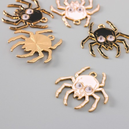 Decor for creativity Metal "Spider" enamel mix 3.4x3.4 cm-1