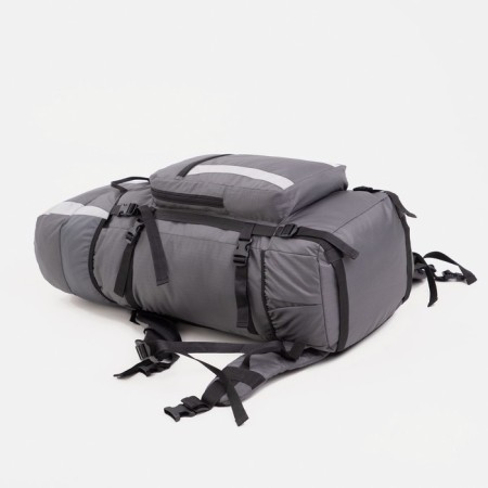 Tourist backpack, TAIF, 70 liters, cord department, outer pocket, 2 side nets, gray -gray color-2