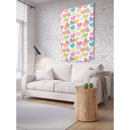 Decorative panel with photo printing "Caramel hearts", vertical, size 150x200 cm