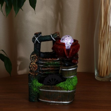 Fountain "Morning at the well" 12x15x20 cm (with backlight)-2