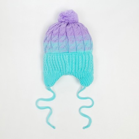 Hat for girls, lilac/mint color, size 44-47 cm-2