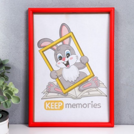 Photo frame plastic L-4 21x30 cm red (plastic screen)-1