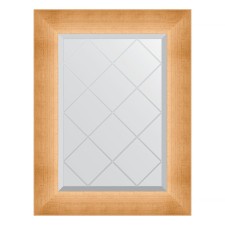 Mirror with engraving in the baguette frame, poisoned with gold 87 mm, 56x74 cm