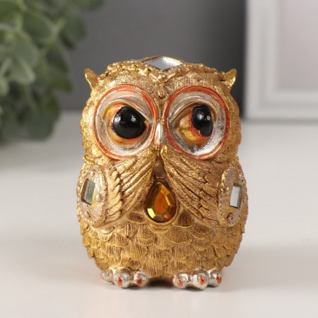 Souvenir Polystone "Owls - Secret, Rhugal Strap" 7.5x6.5x8.5 cm