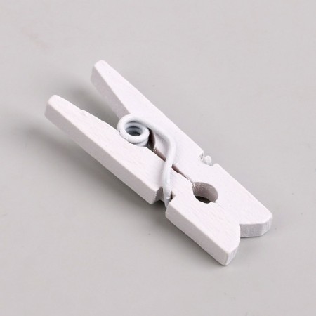 A set of clothespins for decor 50 pcs., White - 2.5 cm-1