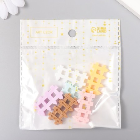 Decor for creativity plastic "Fence" set 6 pcs MIX 3.3x1.7 cm-3
