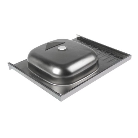Kitchen sink "Vladix", invoice, without siphon, 60x50 cm, right, stainless steel 0.4 mm-2