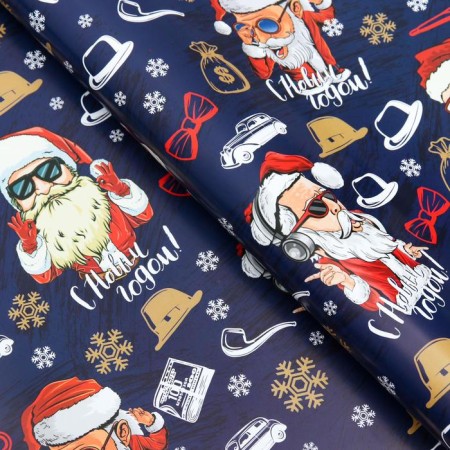 Glossy packaging paper "Kaifusha Santa", 50 x 70 cm-1