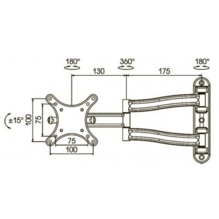 Kromax Techno-1 cloth for TV dark gray 10 "-26" Max 15kg wall turn and 1029519-1