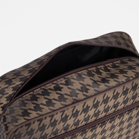 Lightning cosmetic bag, external pocket, brown color-2