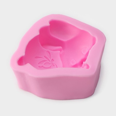 Mold Dolyana "Bunny", silicone, 9.5 × 8.2 × 4 cm, pink color-1