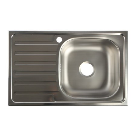 Kitchen sink "Vladiks", cut, with a siphon, 76x48 cm, right, stainless steel 0.6 mm